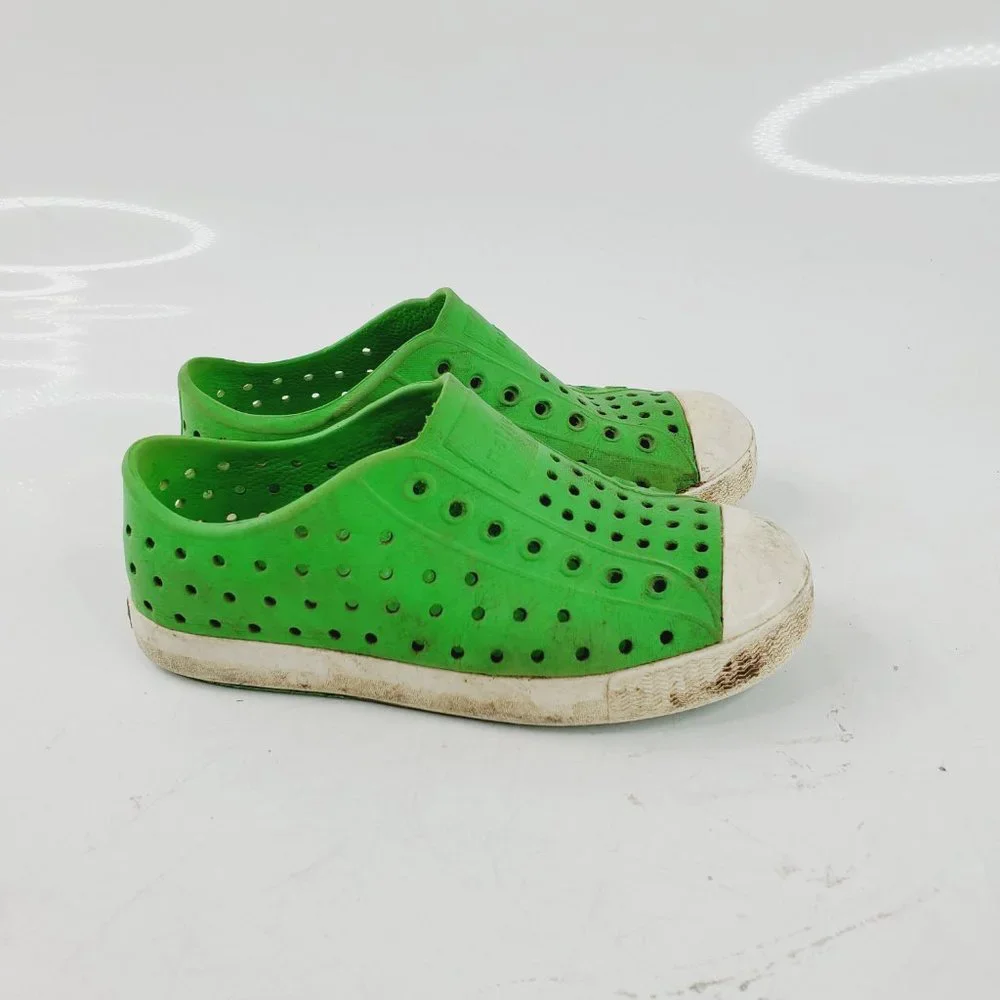 Native Boy's‎ Green Jefferson Slip On Casual Water Sneaker Shoes Size 12